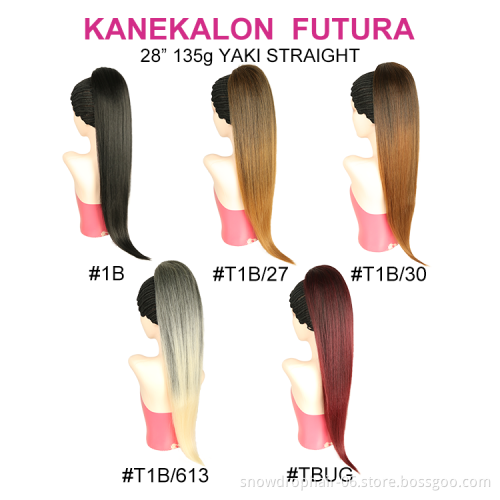 Kanekalons Futura 30 Inches Yaki Straight Water Wave Drawstring Wrap Hair Extensions Afro Kinky Long  Ponytail Synthetic Hair